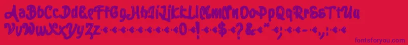 Stoica Brush Font – Purple Fonts on Red Background