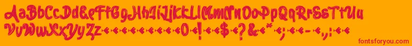 Stoica Brush Font – Red Fonts on Orange Background