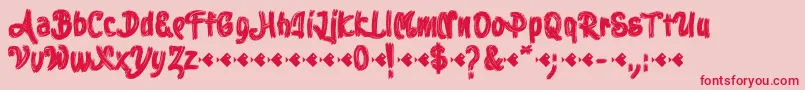 Stoica Brush Font – Red Fonts on Pink Background