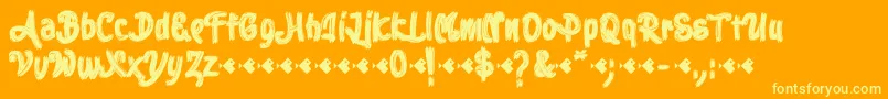 Stoica Brush Font – Yellow Fonts on Orange Background