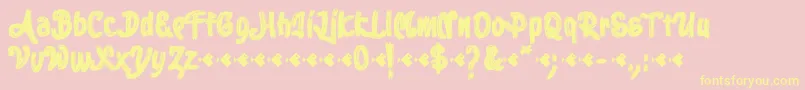Stoica Brush Font – Yellow Fonts on Pink Background