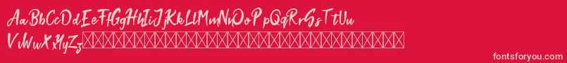 Stokyt Demo Font – Pink Fonts on Red Background