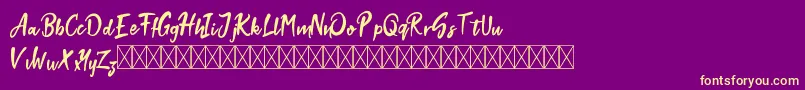 Stokyt Demo Font – Yellow Fonts on Purple Background