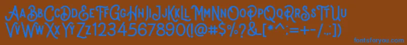 Stomper Regular Font – Blue Fonts on Brown Background