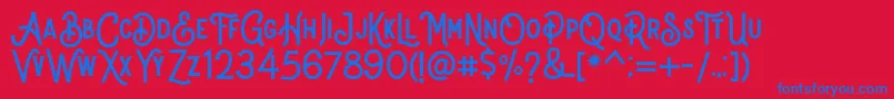 Stomper Regular-fontti – siniset fontit punaisella taustalla
