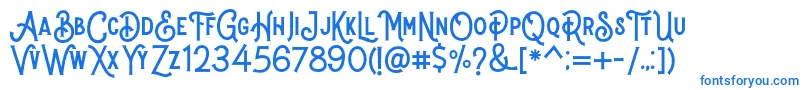 Шрифт Stomper Regular – синие шрифты на белом фоне