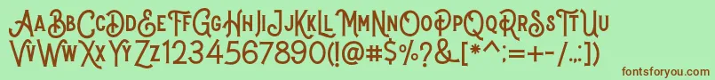 Stomper Regular Font – Brown Fonts on Green Background