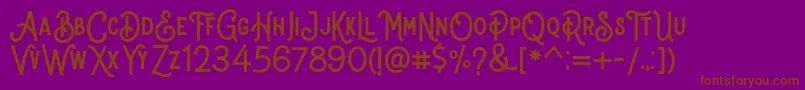 Stomper Regular-fontti – ruskeat fontit violetilla taustalla