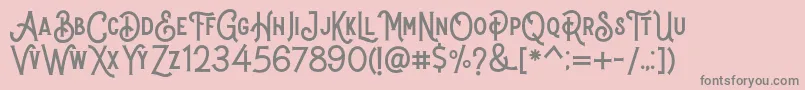 フォントStomper Regular – ピンクの背景に灰色の文字