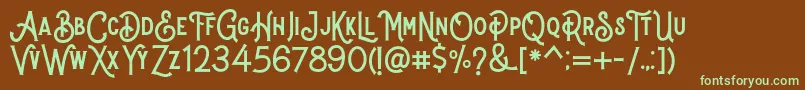 Stomper Regular Font – Green Fonts on Brown Background