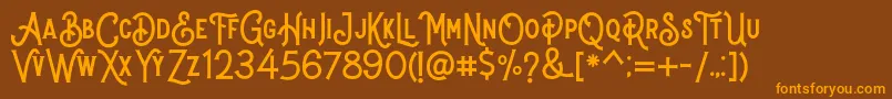 Stomper Regular Font – Orange Fonts on Brown Background