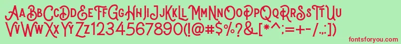 Stomper Regular Font – Red Fonts on Green Background