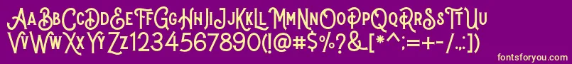 Stomper Regular Font – Yellow Fonts on Purple Background