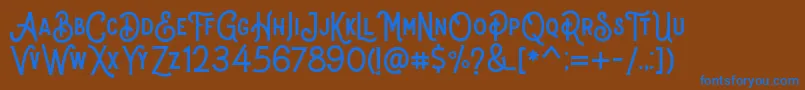 Stomper Regular Font – Blue Fonts on Brown Background