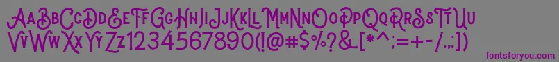 Stomper Regular-fontti – violetit fontit harmaalla taustalla
