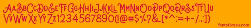 Stomper Regular Font – Red Fonts on Orange Background