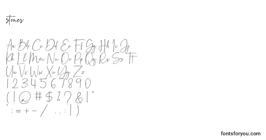 Schriftart Stoner – Alphabet, Zahlen, spezielle Symbole