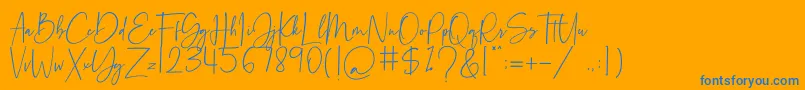 stoner Font – Blue Fonts on Orange Background