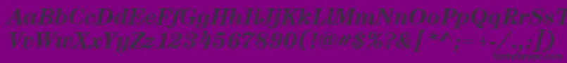 ItcCenturyLtHandtooledBoldItalic Font – Black Fonts on Purple Background