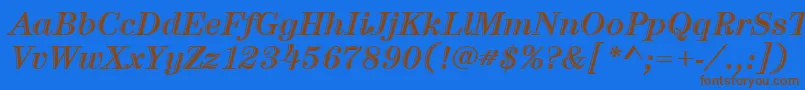 More about ItcCenturyLtHandtooledBoldItalic Font ItcCenturyLtHandtooledBoldItalic Font – Brown Fonts on Blue Background