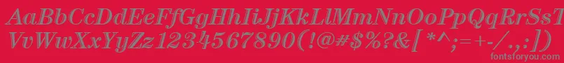 ItcCenturyLtHandtooledBoldItalic Font – Gray Fonts on Red Background