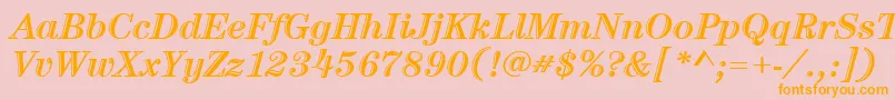 ItcCenturyLtHandtooledBoldItalic Font – Orange Fonts on Pink Background