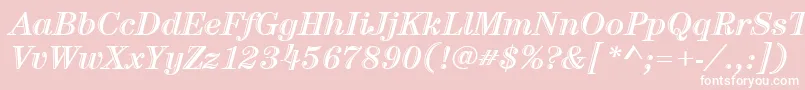 ItcCenturyLtHandtooledBoldItalic Font – White Fonts on Pink Background