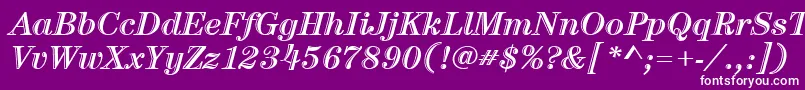 ItcCenturyLtHandtooledBoldItalic Font – White Fonts on Purple Background