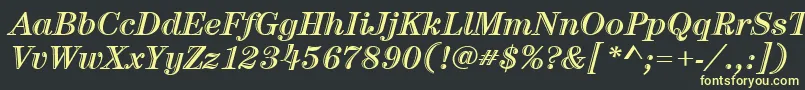 ItcCenturyLtHandtooledBoldItalic Font – Yellow Fonts on Black Background