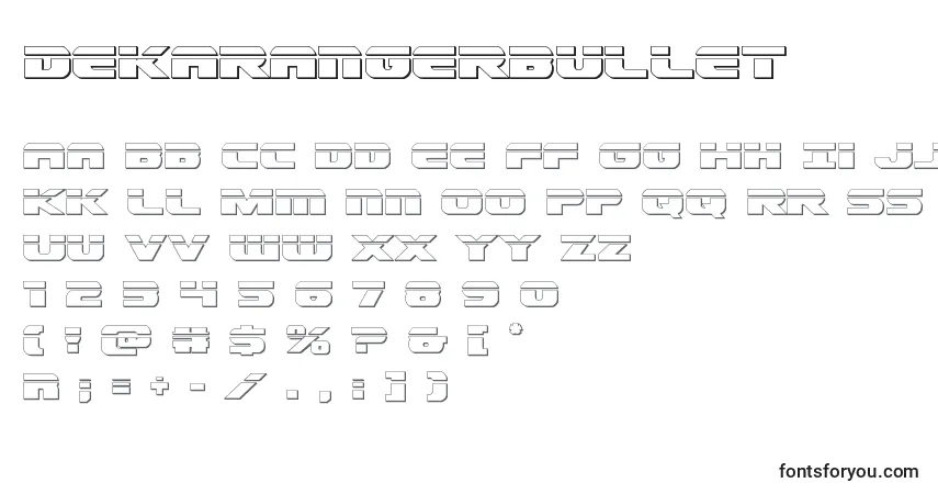 Czcionka Dekarangerbullet – alfabet, cyfry, specjalne znaki