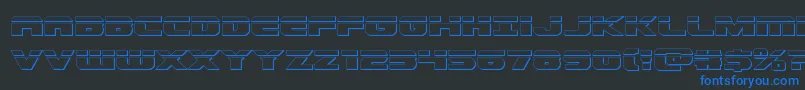 Dekarangerbullet Font – Blue Fonts on Black Background