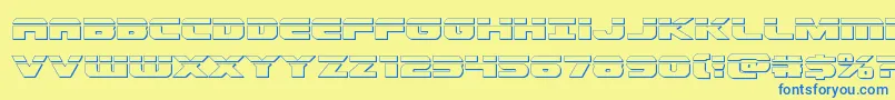 Dekarangerbullet Font – Blue Fonts on Yellow Background