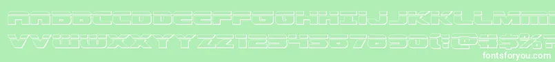 Dekarangerbullet-Schriftart – Weiße Schriften auf grünem Hintergrund