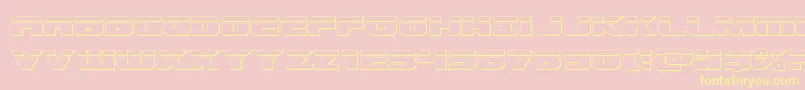 Dekarangerbullet-Schriftart – Gelbe Schriften auf rosa Hintergrund
