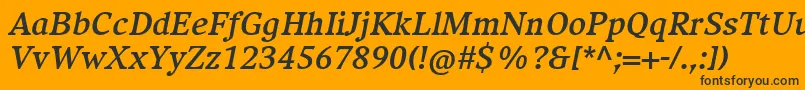 CompatilExquisitLtComBoldItalic Font – Black Fonts on Orange Background