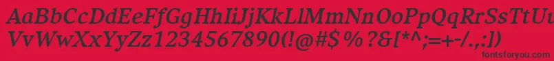 CompatilExquisitLtComBoldItalic Font – Black Fonts on Red Background