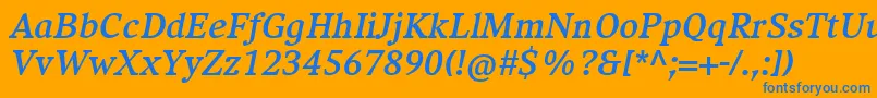 CompatilExquisitLtComBoldItalic Font – Blue Fonts on Orange Background