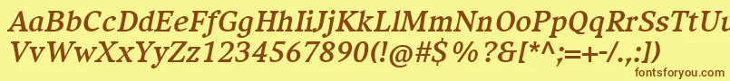 CompatilExquisitLtComBoldItalic Font – Brown Fonts on Yellow Background