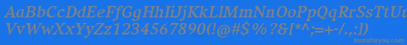 CompatilExquisitLtComBoldItalic Font – Gray Fonts on Blue Background
