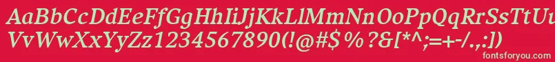 CompatilExquisitLtComBoldItalic Font – Green Fonts on Red Background