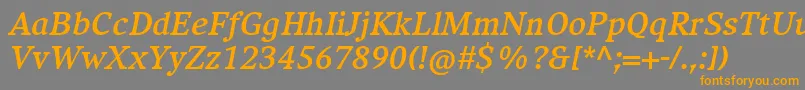 Шрифт CompatilExquisitLtComBoldItalic – оранжевые шрифты на сером фоне