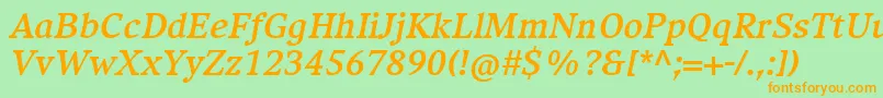 Police CompatilExquisitLtComBoldItalic – polices orange sur fond vert
