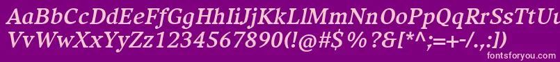 CompatilExquisitLtComBoldItalic Font – Pink Fonts on Purple Background
