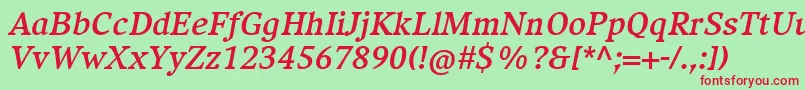 CompatilExquisitLtComBoldItalic Font – Red Fonts on Green Background