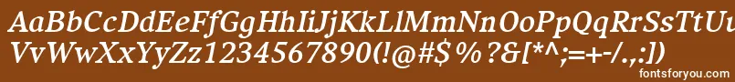 CompatilExquisitLtComBoldItalic Font – White Fonts on Brown Background