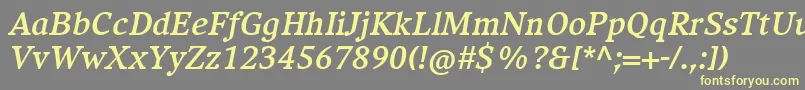 Шрифт CompatilExquisitLtComBoldItalic – жёлтые шрифты на сером фоне