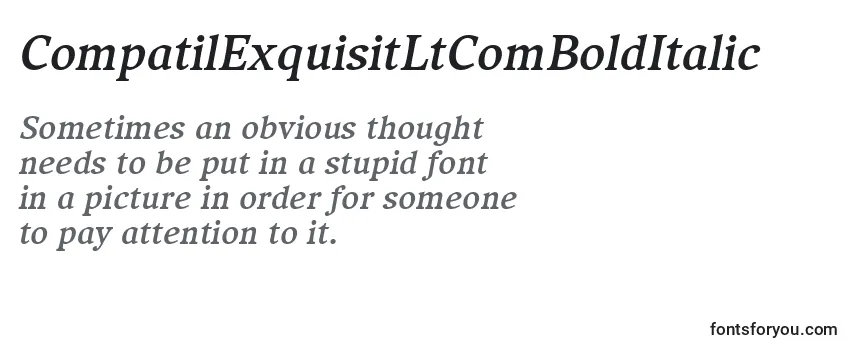 Review of the CompatilExquisitLtComBoldItalic Font