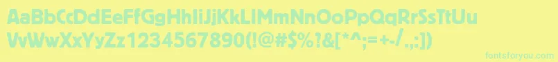 Шрифт Blocc – зелёные шрифты на жёлтом фоне