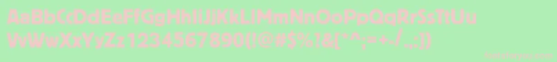 Blocc-fontti – vaaleanpunaiset fontit vihreällä taustalla