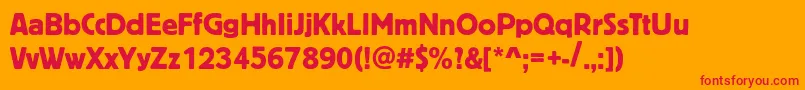 Blocc Font – Red Fonts on Orange Background